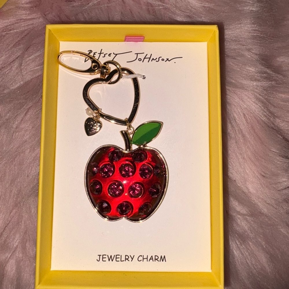 Betsey Johnson Red Apple Keychain/ Purse Charm